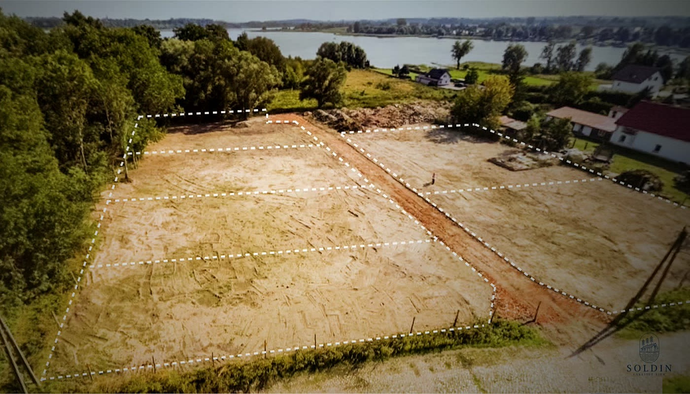 Luftbild-Lageplan der sechs Baugrundstücke Soldin Lakeside View am Soldiner See — Grundstück 111/67 verkauft